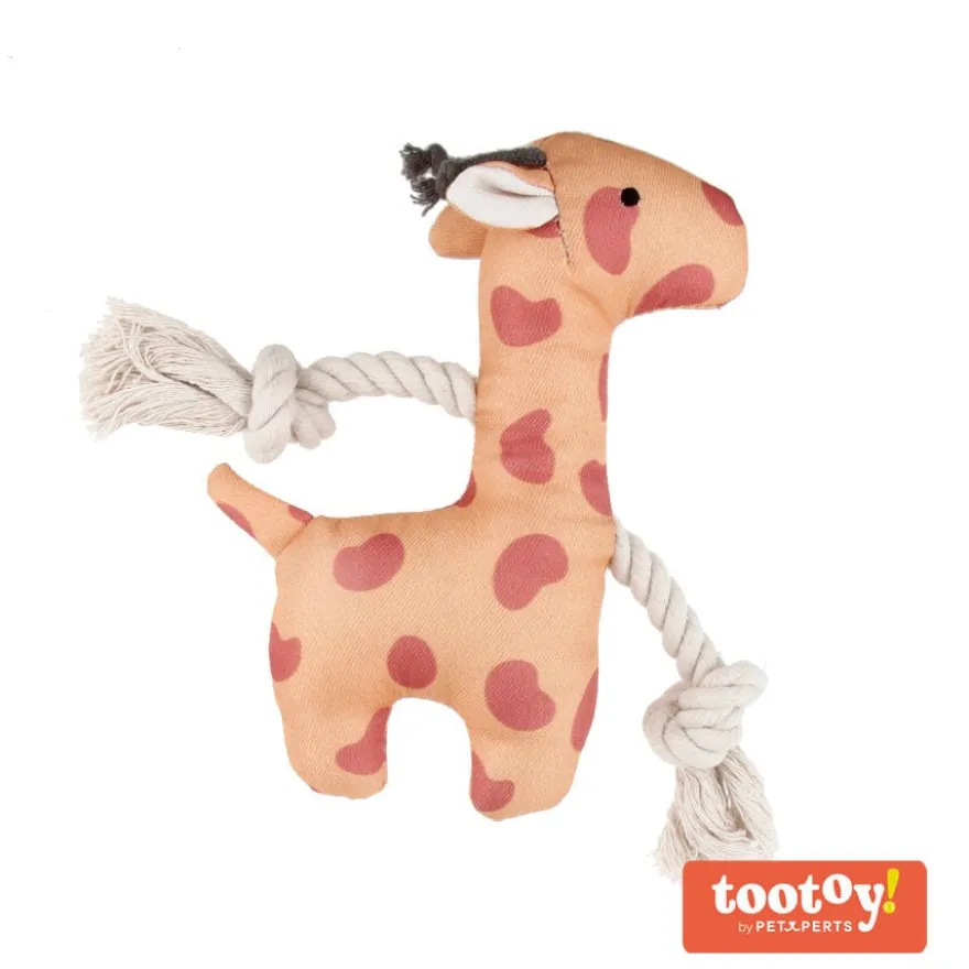Tootoy! Puppy Yellow Giraffe peluche con sonido para perros