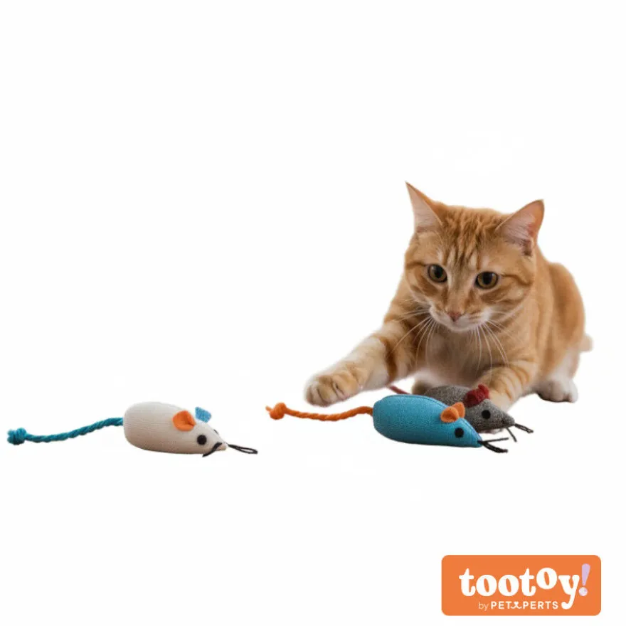 Tootoy! Ratón de Tela Colores Variados para gatos