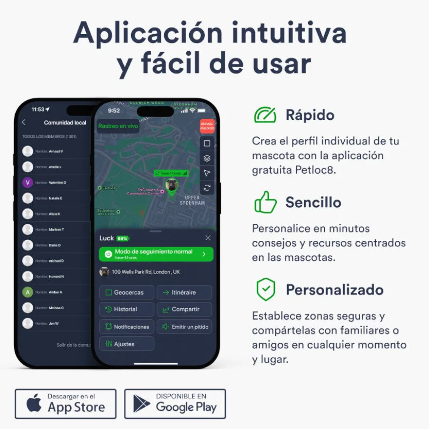 Trackimo Localizador GPS Petloc8 Mini 4G para perros y gatos pequeños
