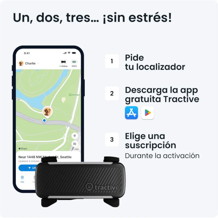 Tractive GPS Dog 6 Negro Rastreador para perros