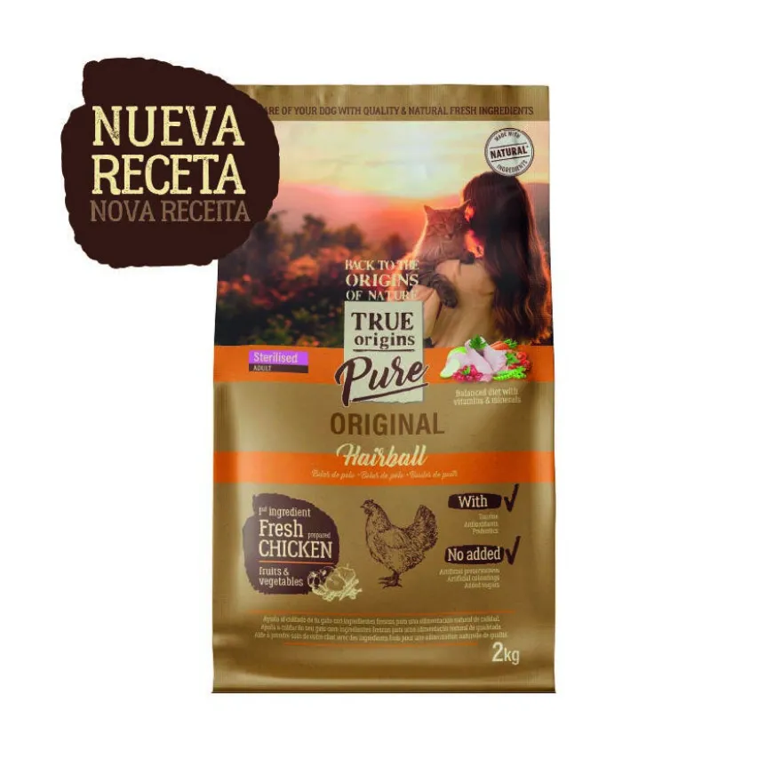 True Origins Pure Adult Sterilised Hairball pienso para gatos