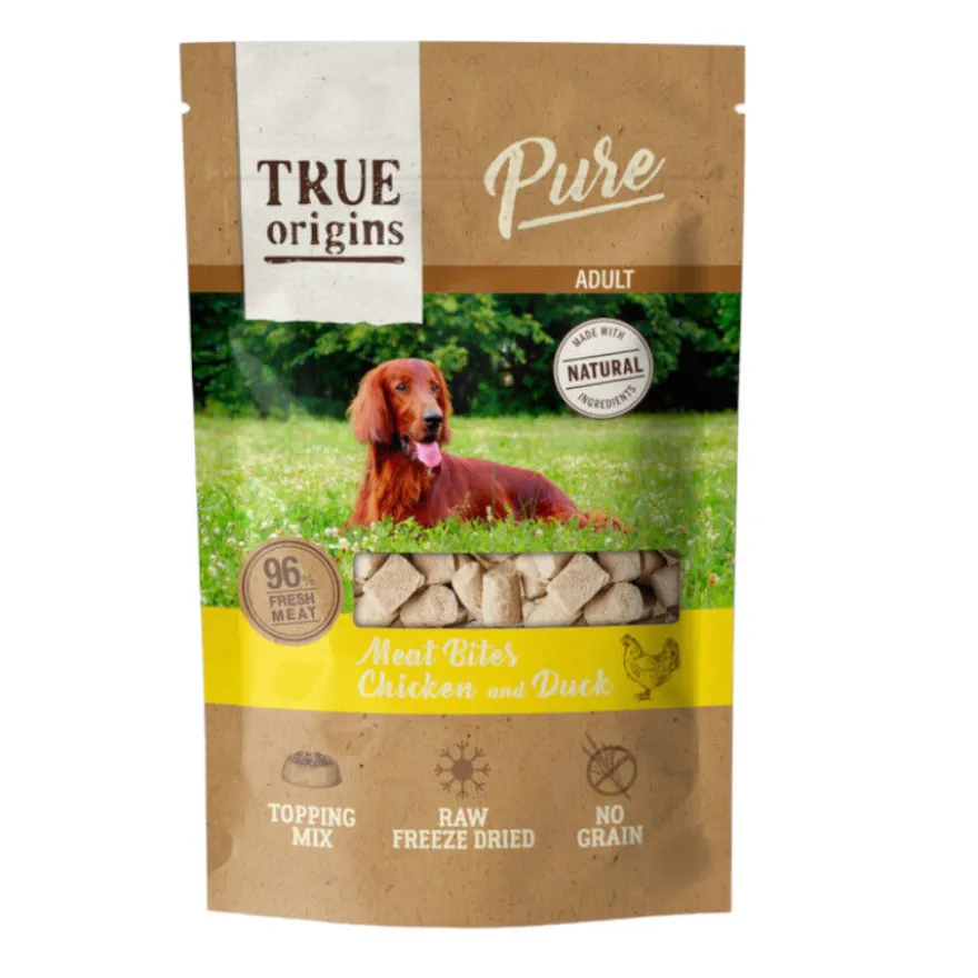 True Origins Pure Bocaditos Adult Liofilizado Pollo y Pato para perros