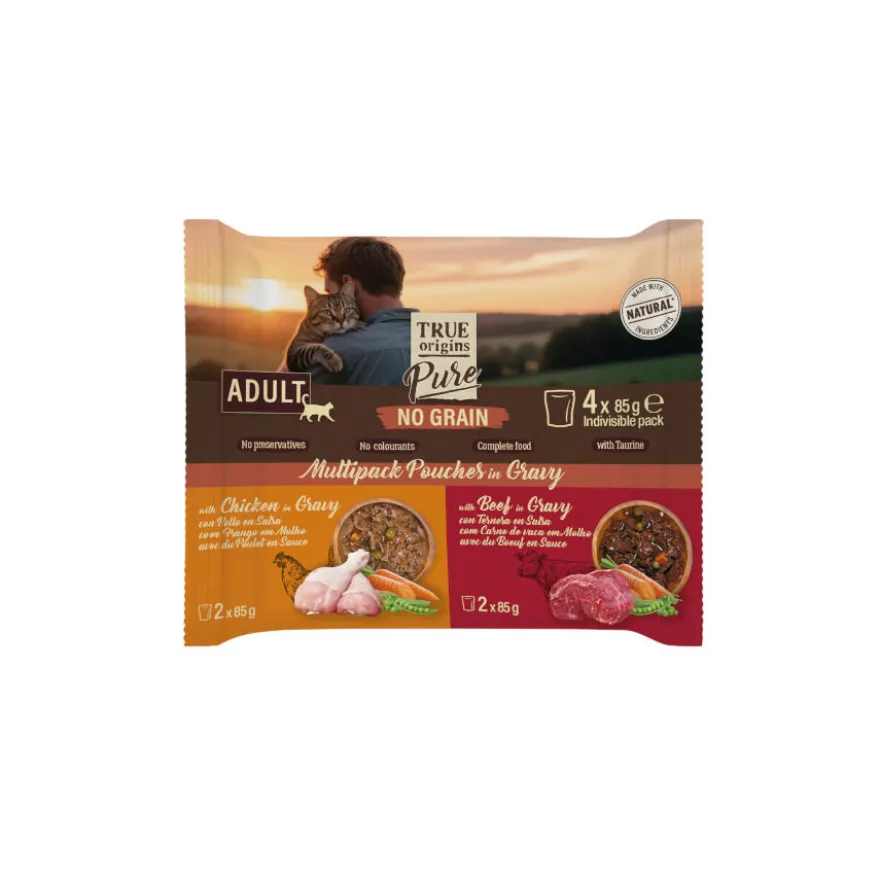 True Origins Pure Carne en Salsa Sobres para gatos - Multipack