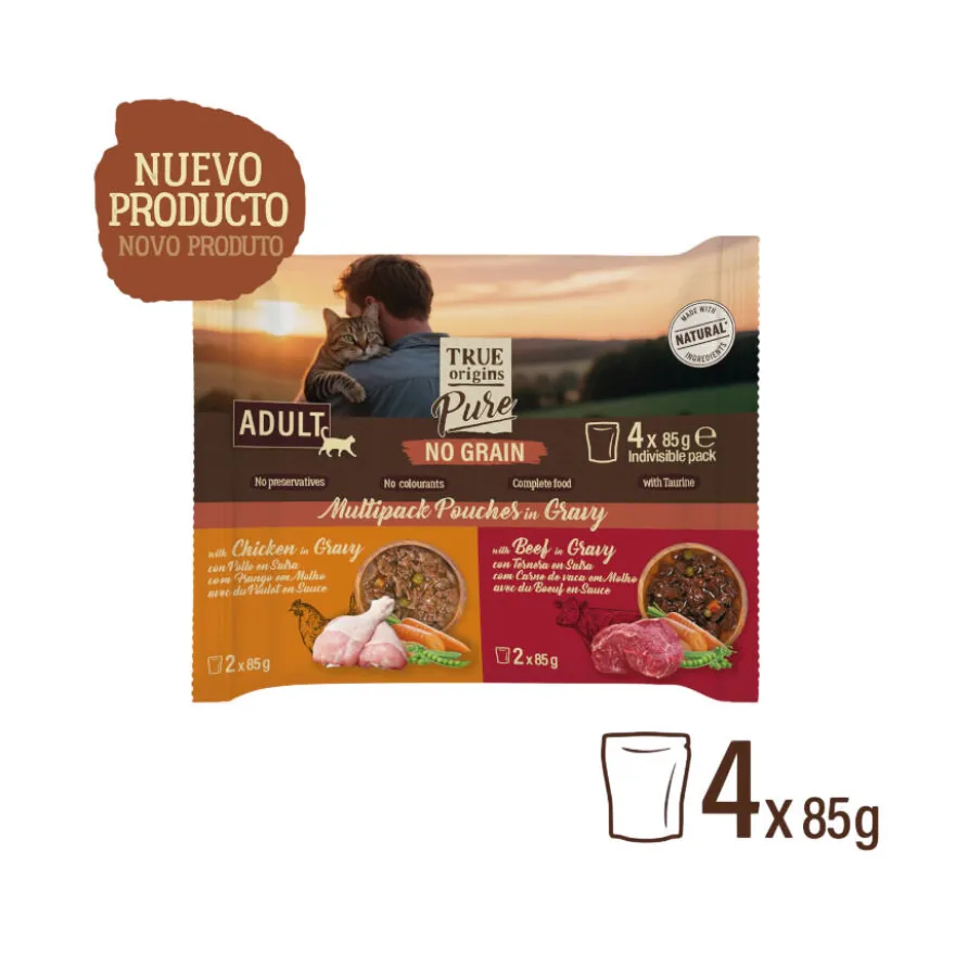 True Origins Pure Carne en Salsa Sobres para gatos - Multipack