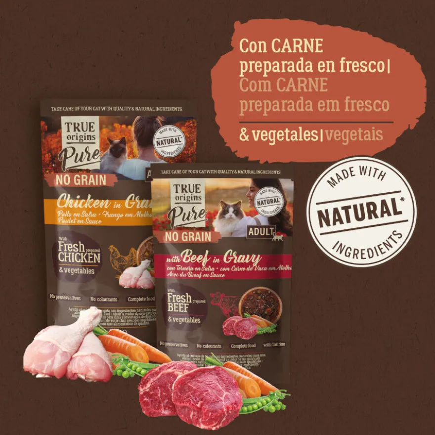 True Origins Pure Carne en Salsa Sobres para gatos - Multipack