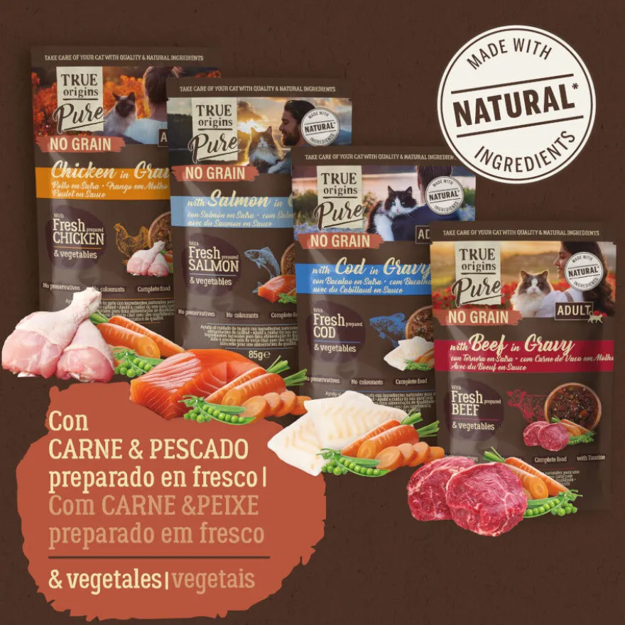 True Origins Pure Carne y Pescado Sobre para gatos – Multipack