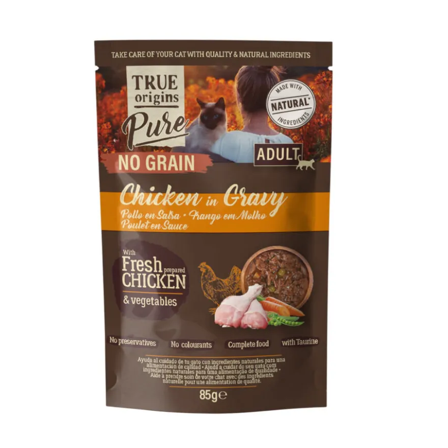 True Origins Pure No Grain Sobre con Pollo para gatos