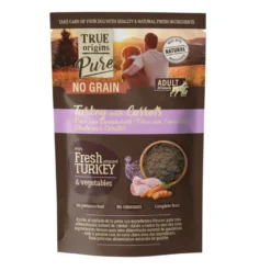 True Origins Pure Pavo con Zanahorias sobre para Perros