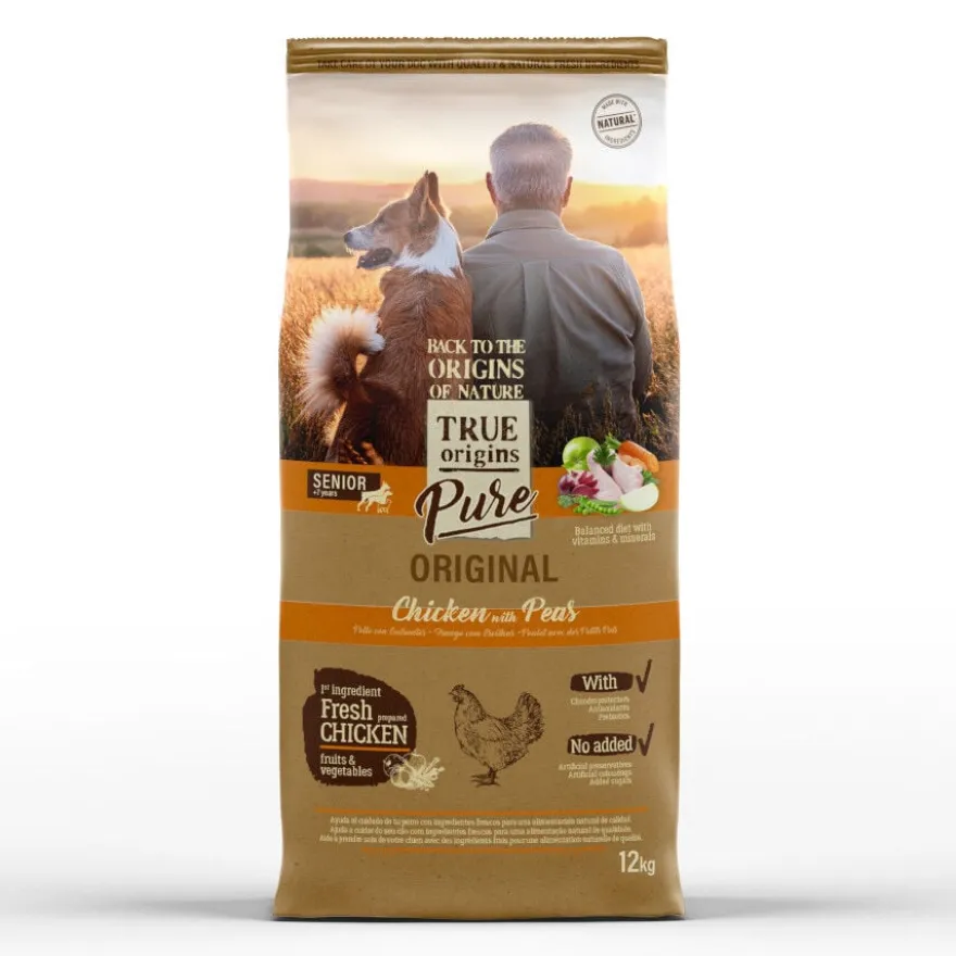 True Origins Pure Senior Pollo con Guisantes pienso para perros