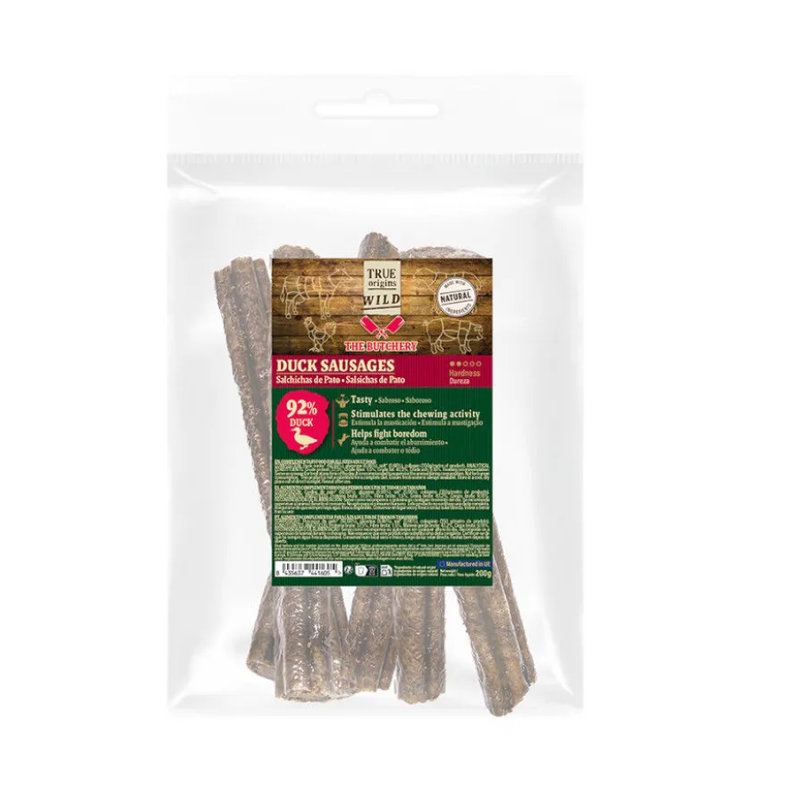 True Origins Salchichas de Pato Snack para perros