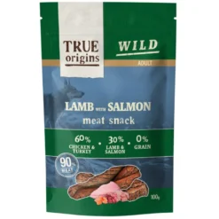True Origins Tiras Wild Adult Cordero con Salmón para perros