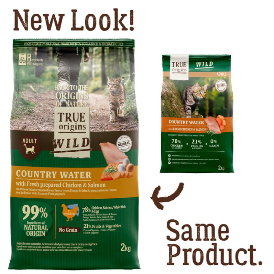 True Origins Wild Adult Country Water Pollo y Salmón pienso para gatos