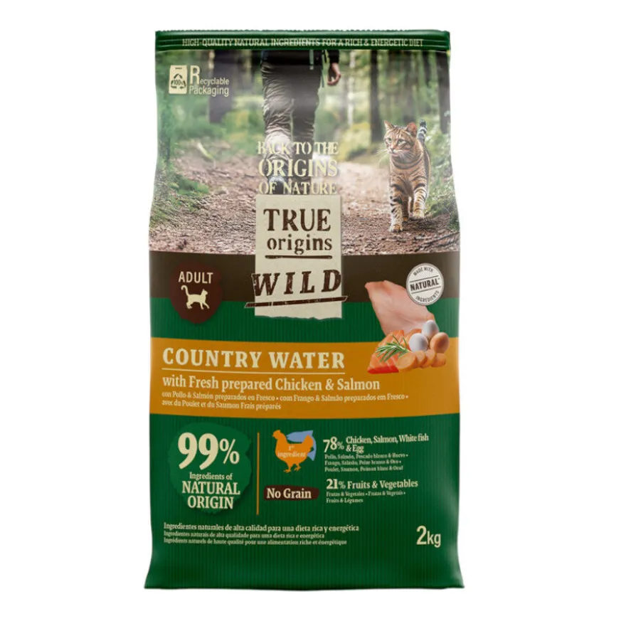 True Origins Wild Adult Country Water Pollo y Salmón pienso para gatos