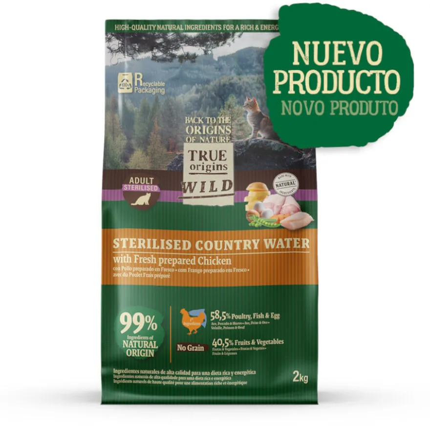 True Origins Wild Esterilizado Country Water Pollo pienso para gatos
