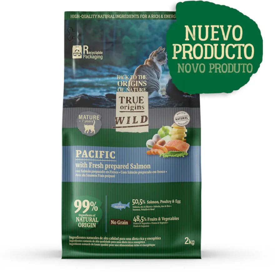 True Origins Wild Pacific Salmón pienso para gatos senior