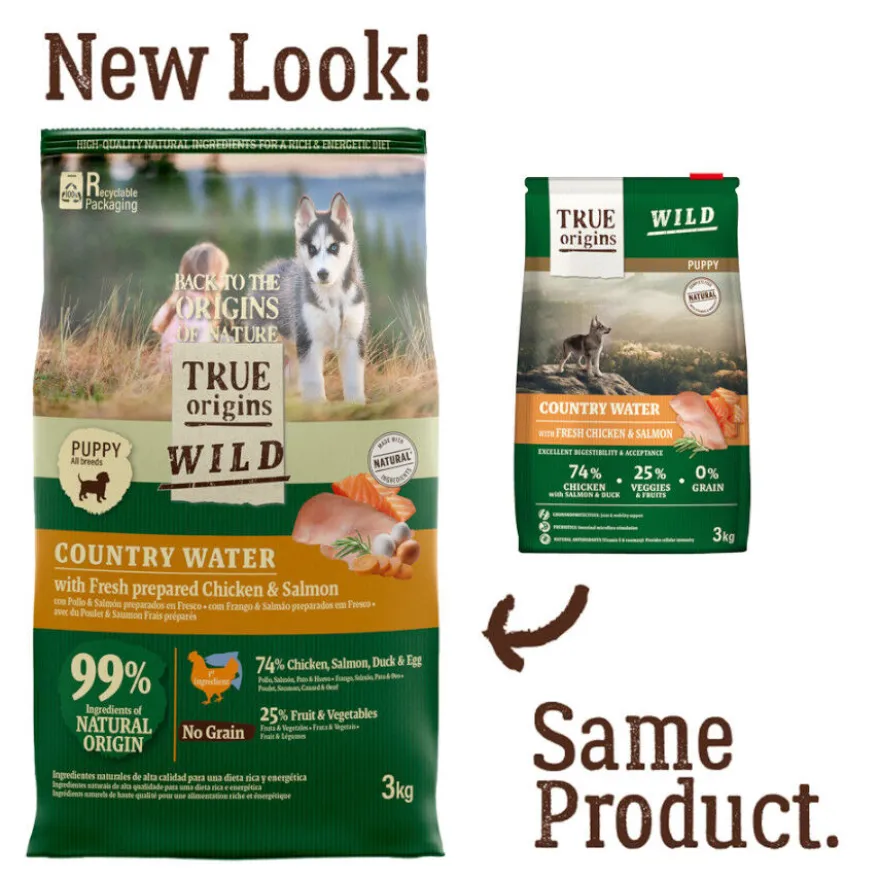 True Origins Wild Puppy Country Water Pollo y Salmón pienso
