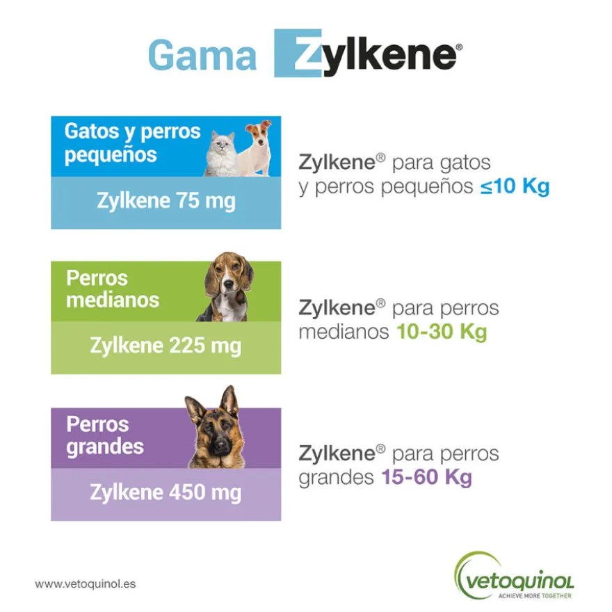 Vetoquinol Zylkene suplemento natural calmante en cápsulas para perros y gatos