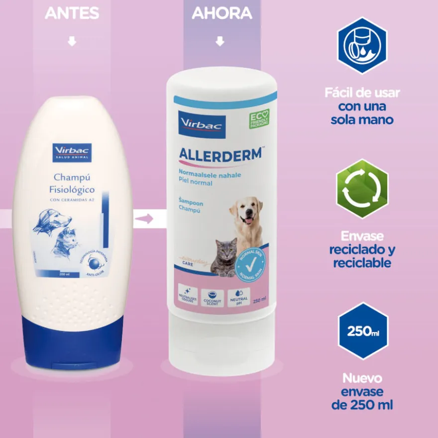 Virbac Allerderm Champú Piel Normal para perros y gatos