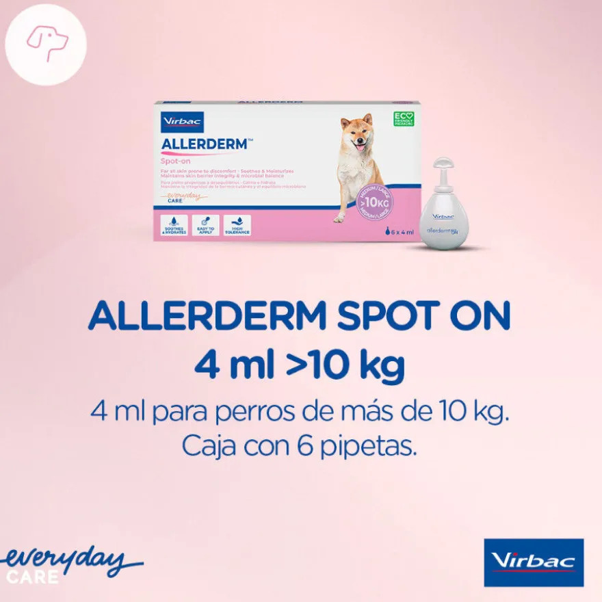 Virbac Allerderm spot on Pipetas dermatológicas para el cuidado de la piel Perros y Gatos.