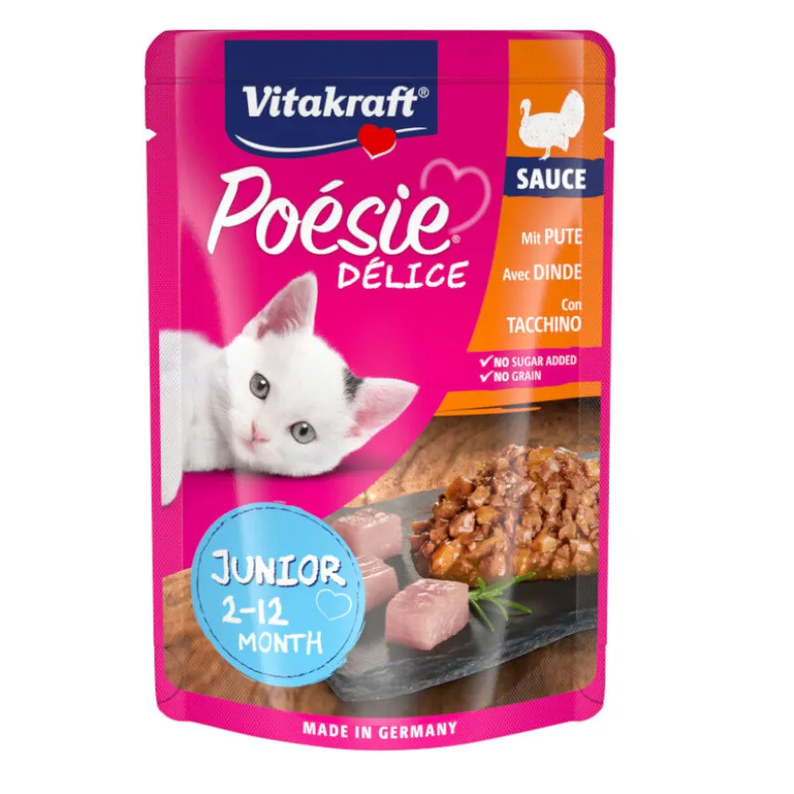 Vitakraft Poésie Junior Pavo sobre en salsa para gatitos