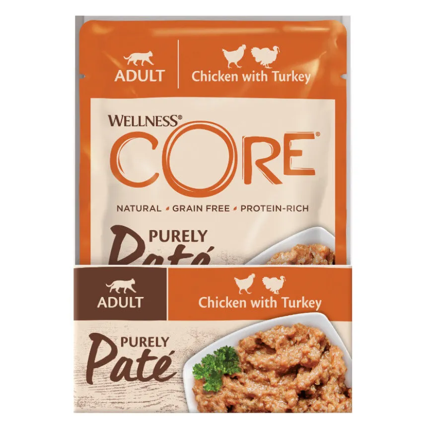 Wellness Core Adult Pollo y Pavo en Paté sobre para gatos