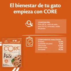 Wellness Core Adult Pollo y Pavo en Paté sobre para gatos