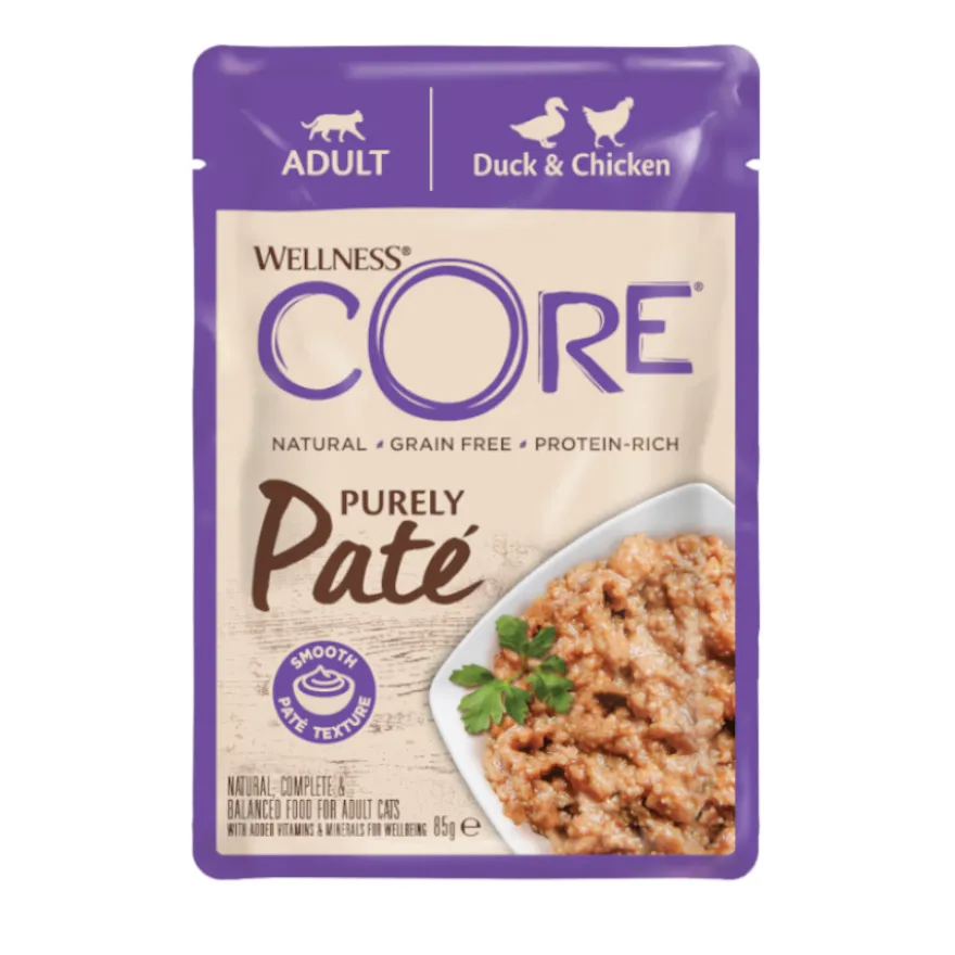 Wellness Core Adult Purely Pato y Pollo en Paté sobre para gatos