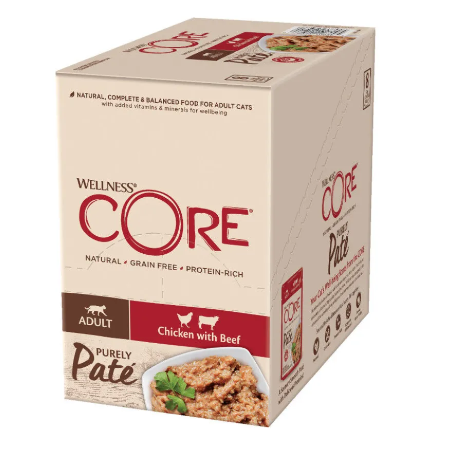 Wellness Core Adult Purely Pollo y Ternera en Paté sobre para gatos