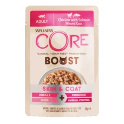 Wellness Core Boost Skin & Coat Pollo y Salmón sobre para gatos