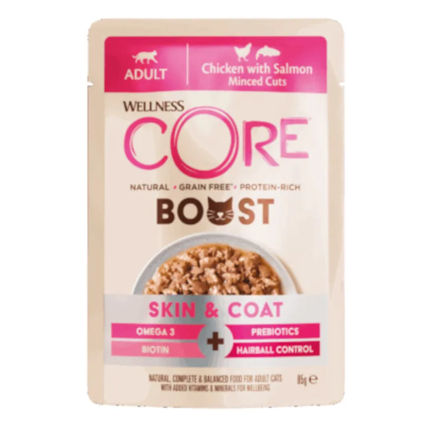 Wellness Core Boost Skin & Coat Pollo y Salmón sobre para gatos