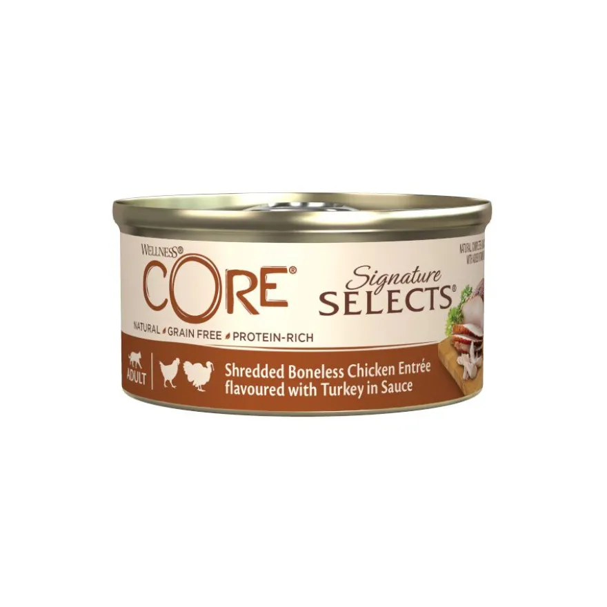 Wellness Core Shredded pollo y pavo lata para gatos