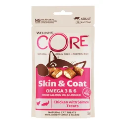 Wellness Core Snack Skin & Coat Pollo y Salmón para gatos
