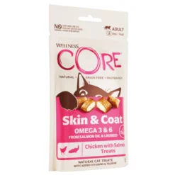 Wellness Core Snack Skin & Coat Pollo y Salmón para gatos
