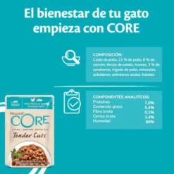 Wellness Core Tender Cuts pollo y salmón sobre en salsa para gatos