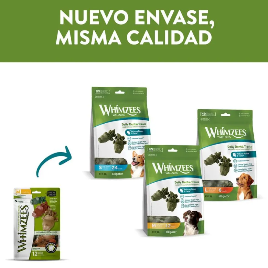 Whimzees Snacks Dentales Cocodrilo para perros de razas pequeñas