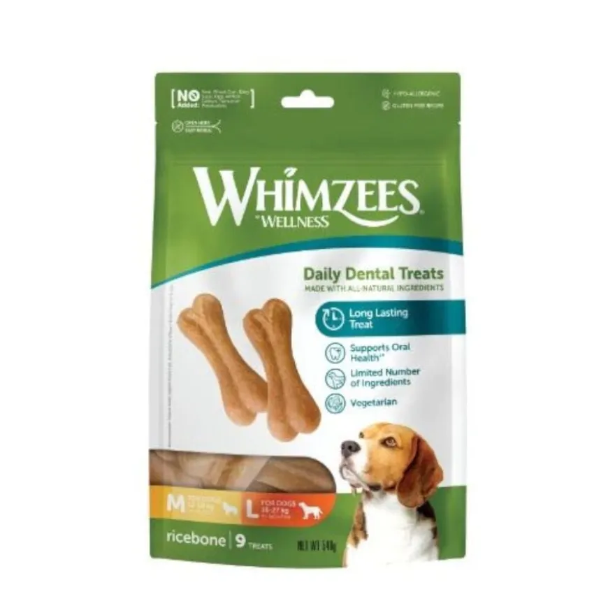 Whimzees Snacks Dentales en Forma de Hueso para perros
