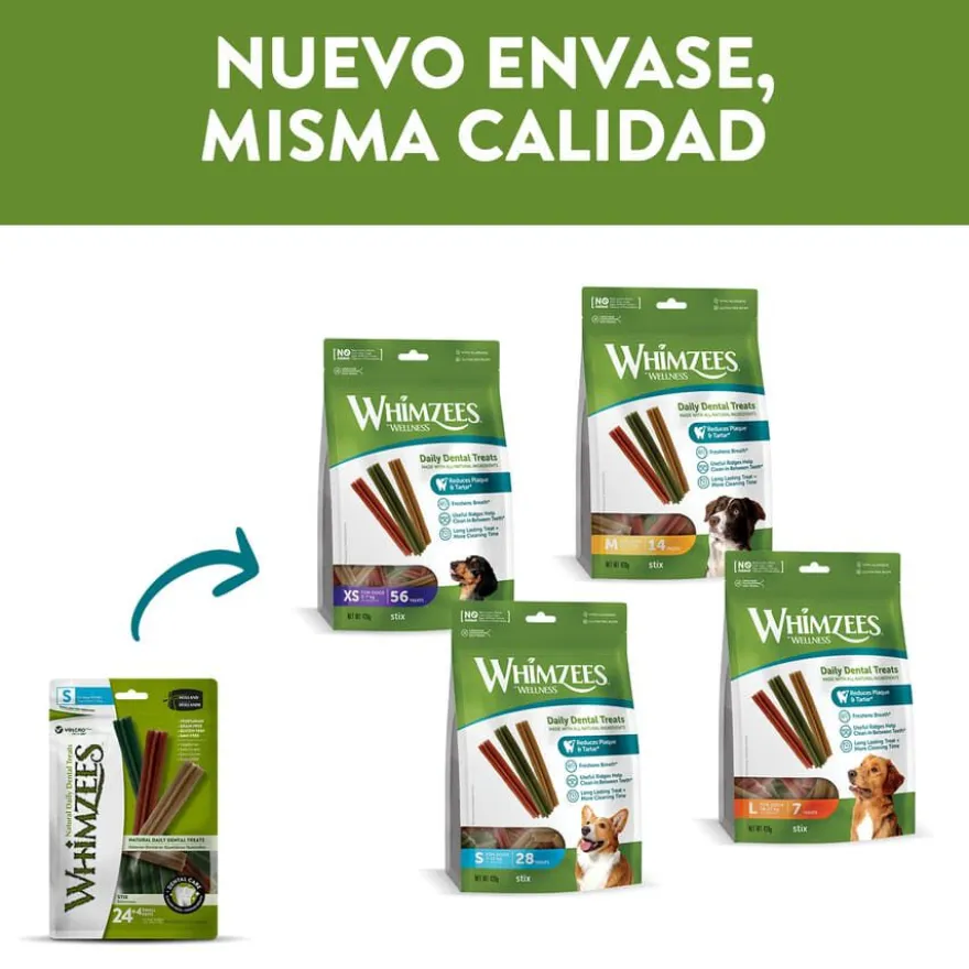 Whimzees Snacks Dentales Stix para perros de razas medianas