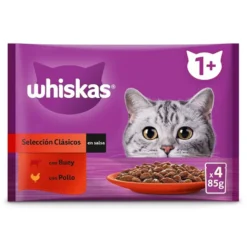 Whiskas Buey y Pollo Salsa en Bolsita para Gatos Adultos