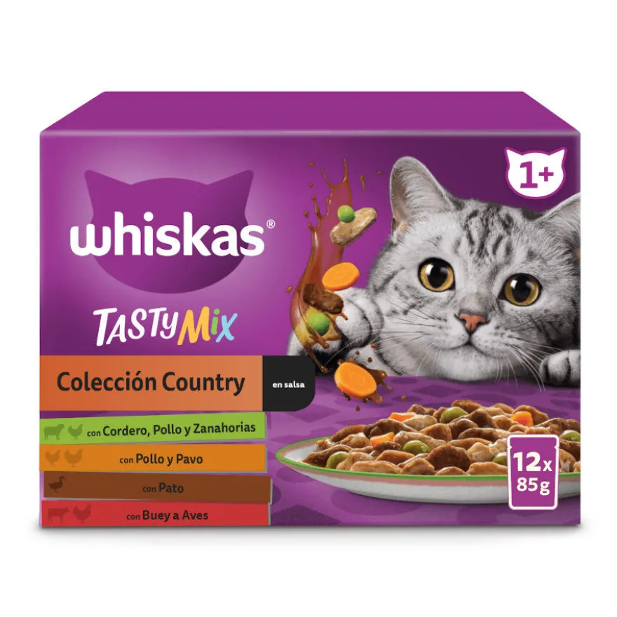 Whiskas Tasty Mix Country Sobres en Salsa para gatos