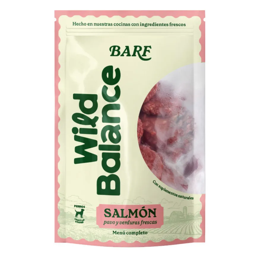 Wild Balance Barf Menú salmón con verduras comida congelada para perros