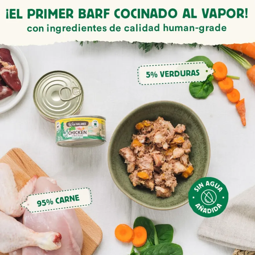 Wild Balance BARF Pollo y Vegetales lata para gatos