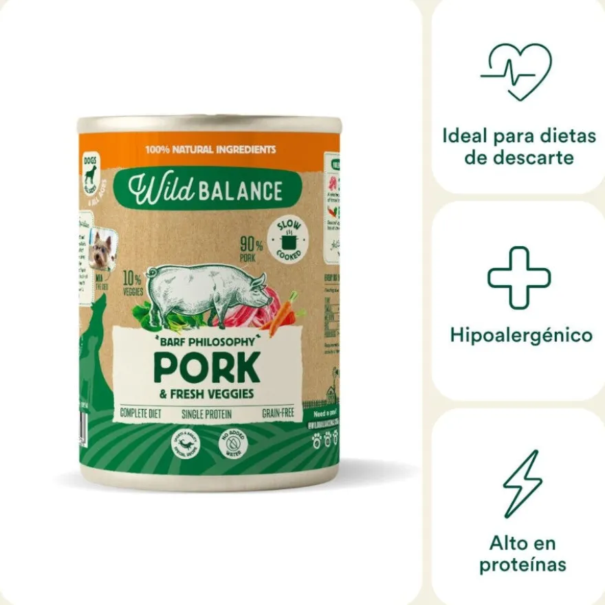 Wild Balance Cerdo lata para perros