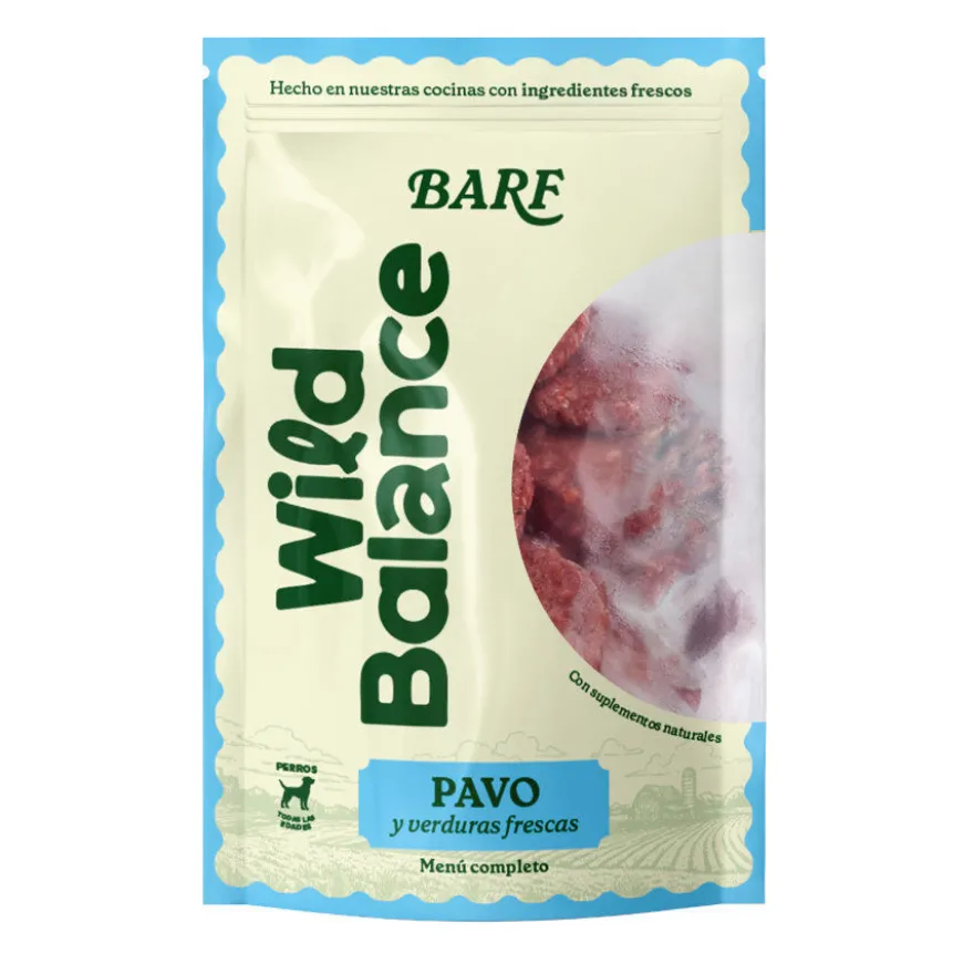 Wild Balance Menú Barf pavo con verduras comida congelada para perros