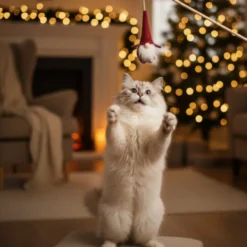 Wonder Christmas Juguete de Caña Santa Navideño para gatos